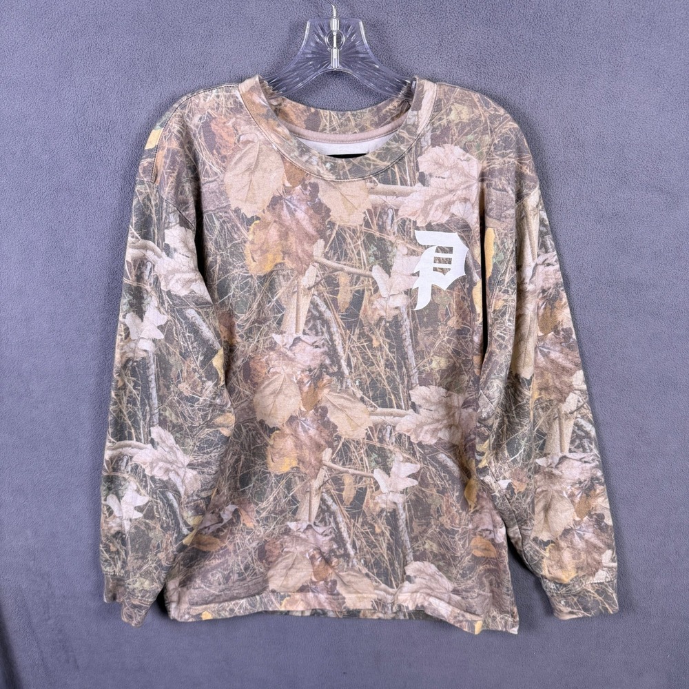 Primitive Long Sleeve Shirt Mens L Camo Skateboarding Streetwear Tee Heavyweight